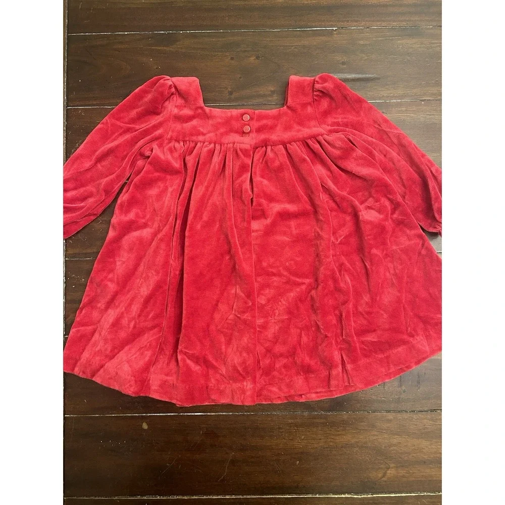 Ralph Lauren Red Velour Special Occasion Long Sleeve Dress 18 Months